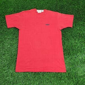 Vintage PONY Shirt Womens S/M 17x26 Red USA